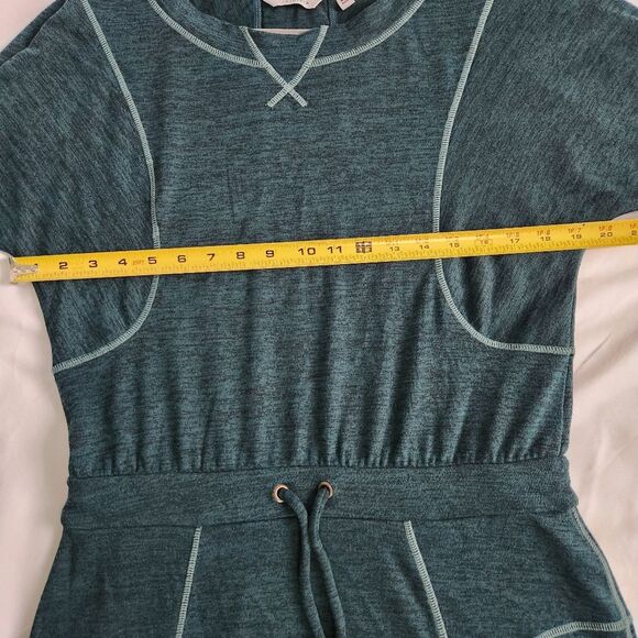 Athleta Give It Your All Small Dress Long Sleeve Drawstring Teal Pockets - Picture 11 of 13